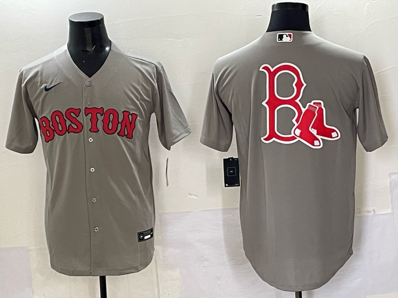 Men Boston Red Sox blank grey 2025 Nike MLB Jersey 07->boston red sox->MLB Jersey